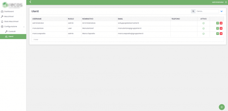 Configurazione utenti